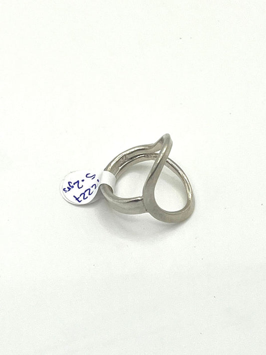 Anillo con abertura grande baño de plata 5.2grs #13