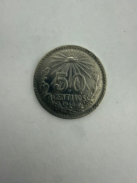 MONEDA DE PLATA .720 50 CENTAVOS (PRECIO SUJETO A CAMBIOS)