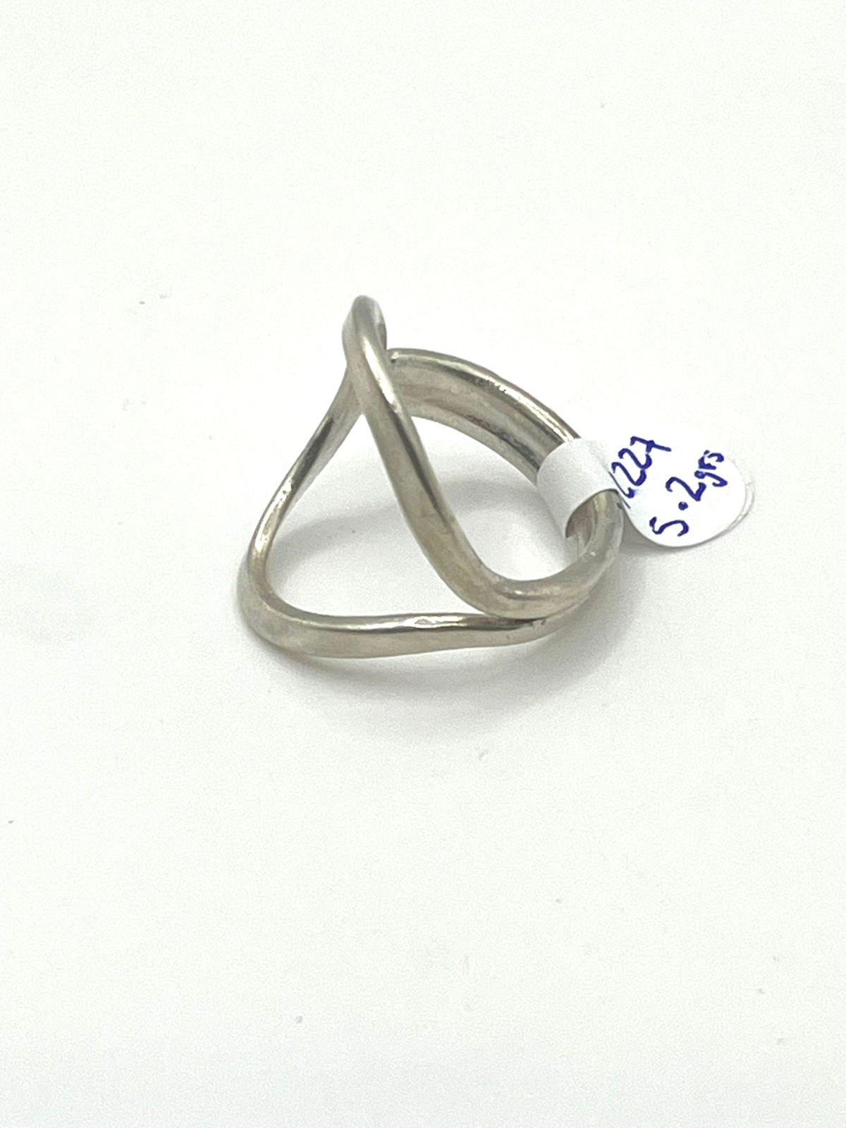 Anillo con abertura grande baño de plata 5.2grs #13