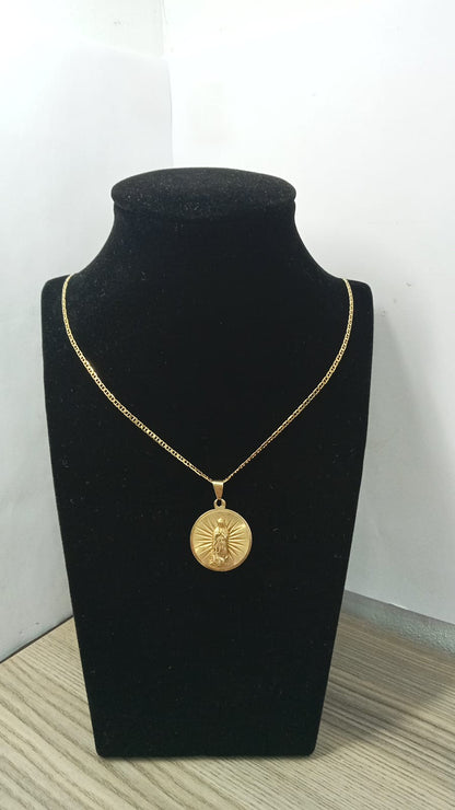 cadena y dije religioso 27cm de largo 14k 5.8gr $11.041