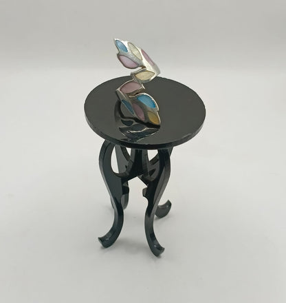 Anillo de colores PLATA 925  peso 8.3gr