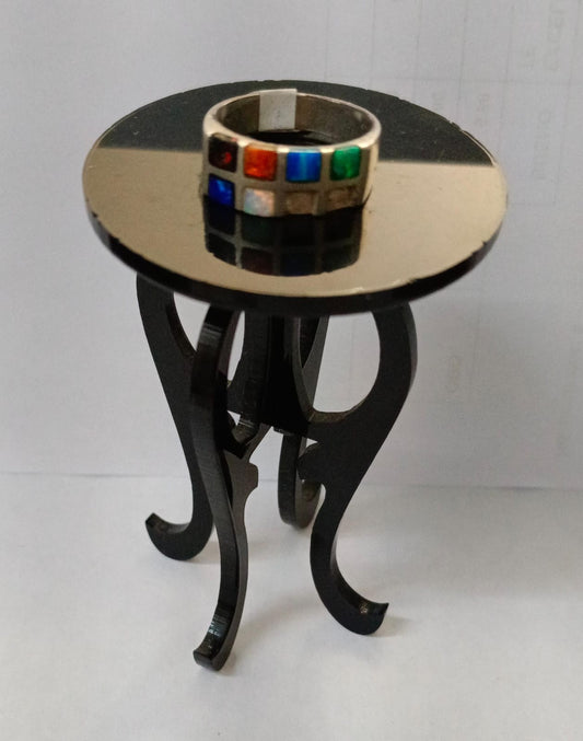 Anillo con cuarzos PLATA 925 peso 5.5gr, usado