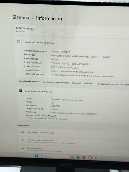 🖥️ PC GAMER – 1TB / 8GB RAM / AMD RYZEN 3 3200G (3.60GHz) ⚡