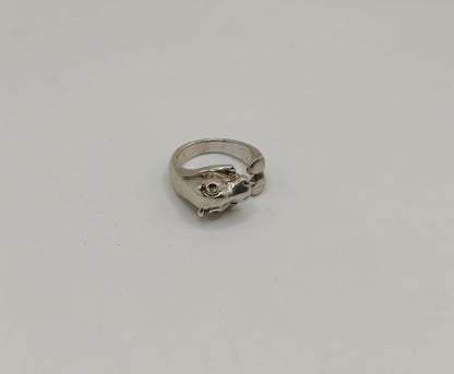 Anillo hipopotamo PLATA 925 peso 10.3gr, usado