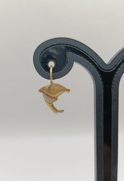 Aretes delfin ORO 10k peso 1.3gr, usado
