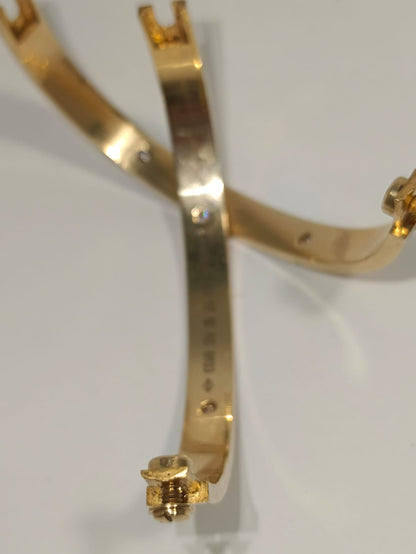 Pulsera Tipo Cartier en Oro de 18k con Piedritas – 31g  💛✨