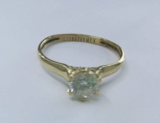 Anillo Solitario de Oro 10k – Talla 6.5