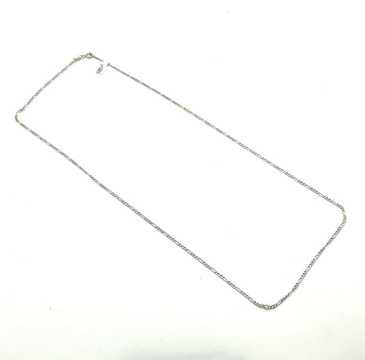 Cadena tejido 3 x 1 delgada 3.5 gr 30 cm baño de plata