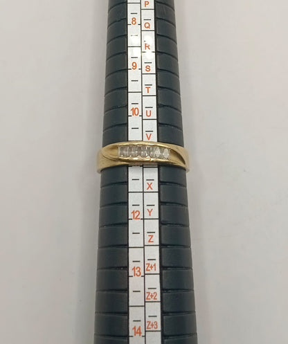 Argolla con sinteticos ORO 14k peso 4.7gr