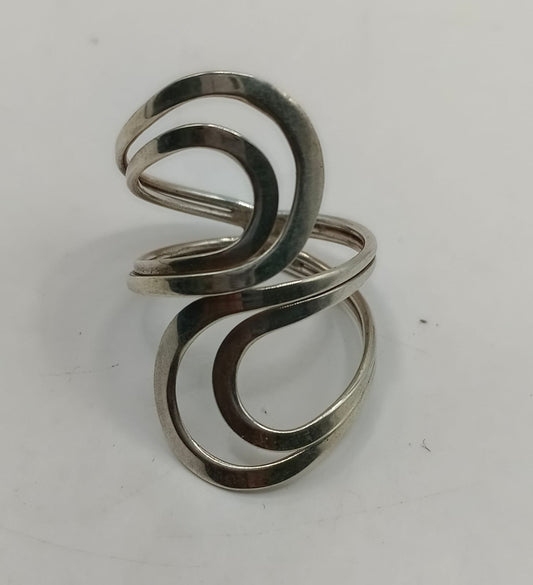 Anillo curvas PLATA 925 peso 3.5gr