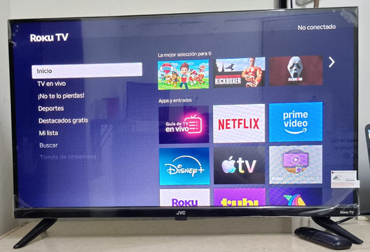 Smart tv JVC 32 pulgadas con control, usado