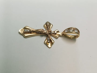 dije oro 10k diseño cruz