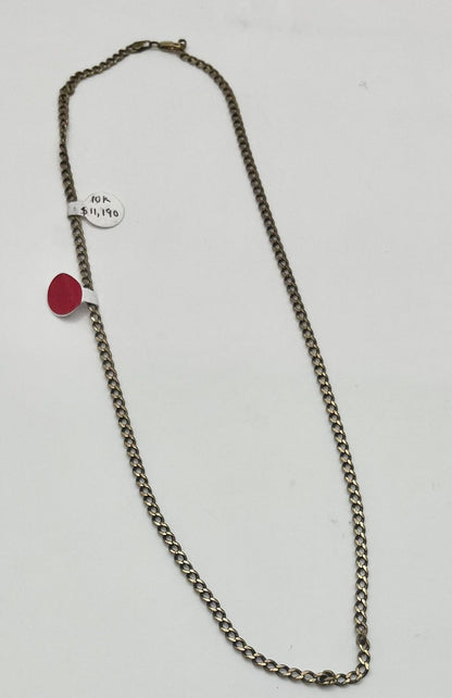 cadena 10k eslavon 1 x 1  pesa 7.2 grs 23.5 cm