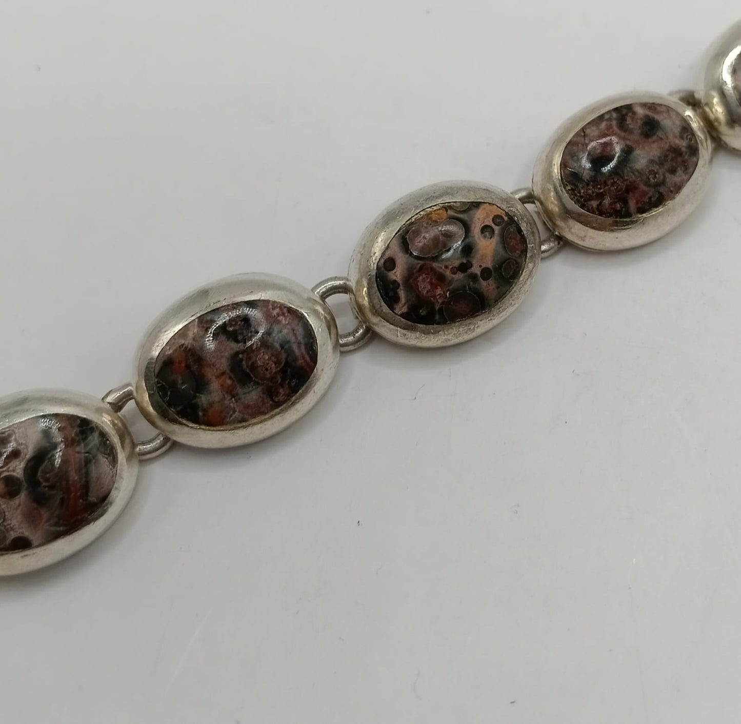 Pulsera con sintetico PLATA 925 peso 36.2gr, usado