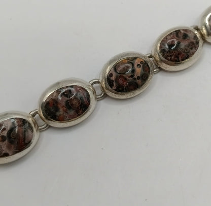 Pulsera con sintetico PLATA 925 peso 36.2gr, usado