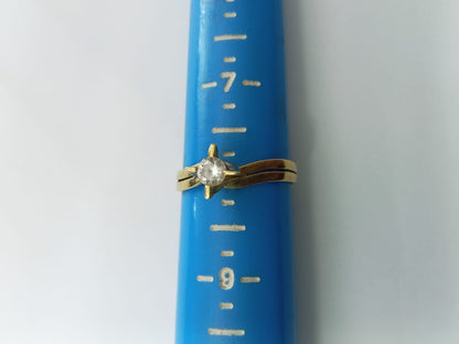 anillo solitario de oro de 10k, talla 8