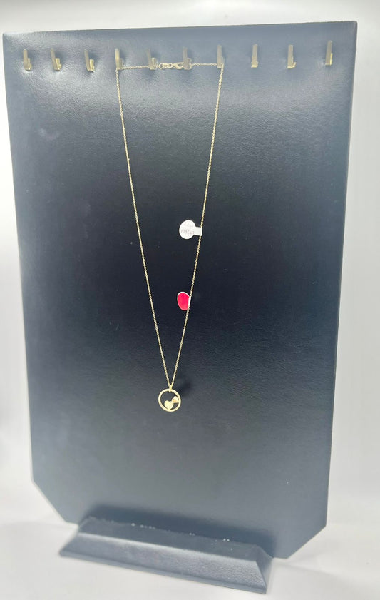 CADENA CON DIJE DE CORAZON ORO 14k 2.2 grs 22 cm