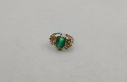 Anillo ojo de gato verde ORO10k peso 1.6gr, usado