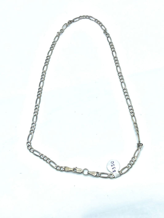 Cadena gruesa tejido 3 x 1 de plata .925 peso 8.8gr 23 cm