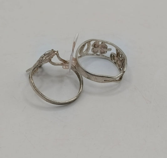 Par de anillo de la suerte PLATA 925 peso 3.7gr, usado