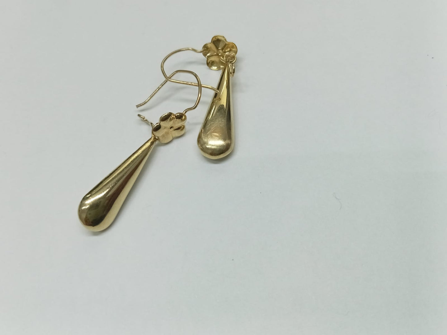 par aretes de oro 10k - diseño gota