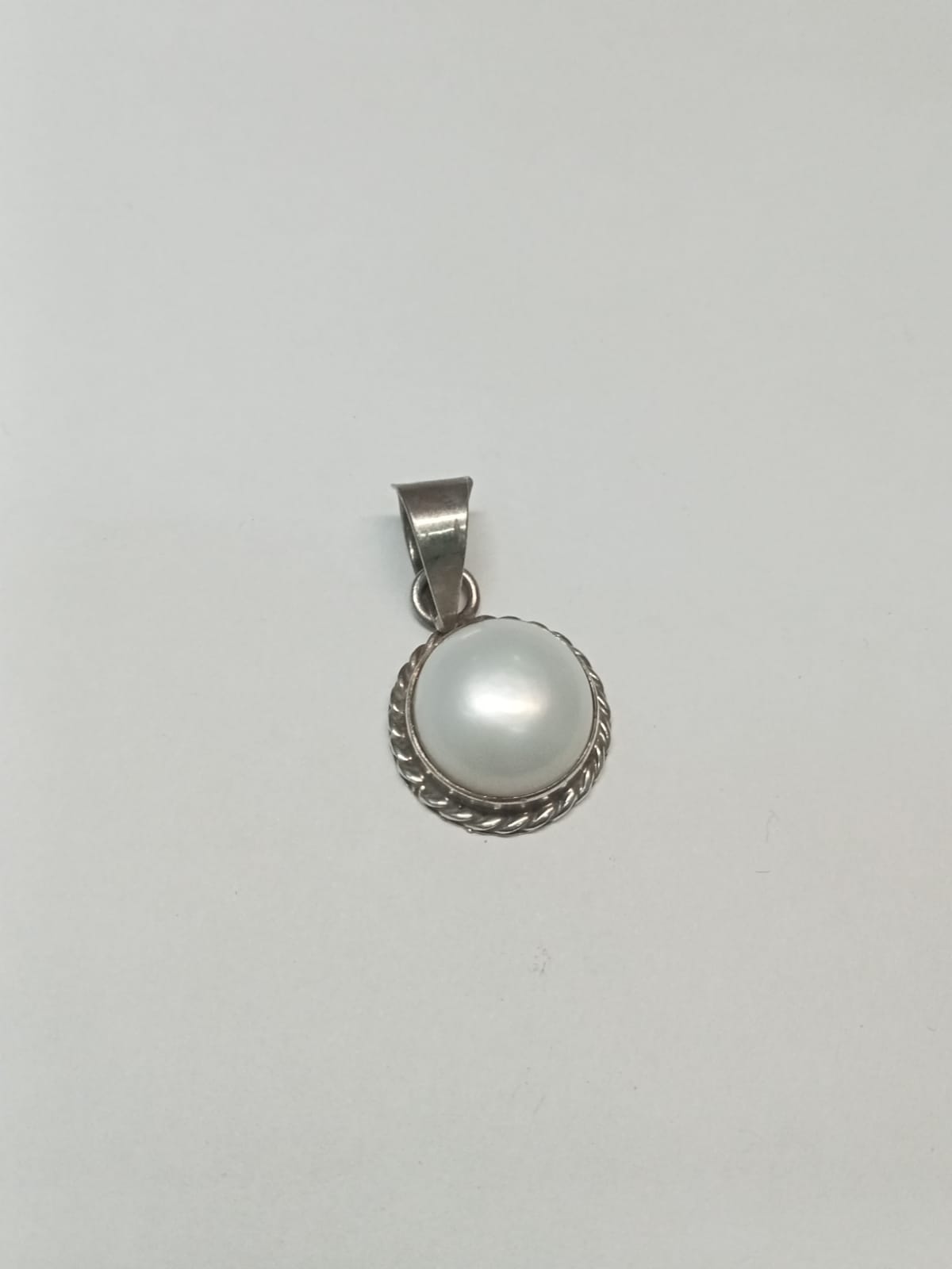 dije de plata - diseño media perla
