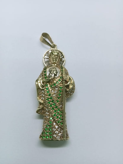 Dije de Oro 10k San Judas Tadeo con Piedrería – 11.7 g