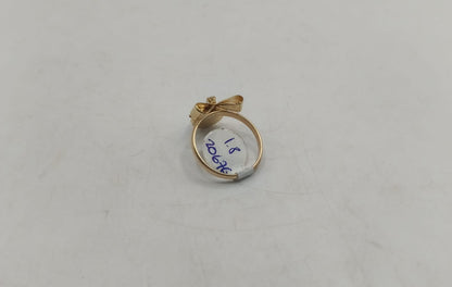 Anillo moño ojo de gato gris ORO 10k peso 1.8gr, usado