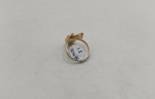 Anillo moño ojo de gato gris ORO 10k peso 1.8gr, usado