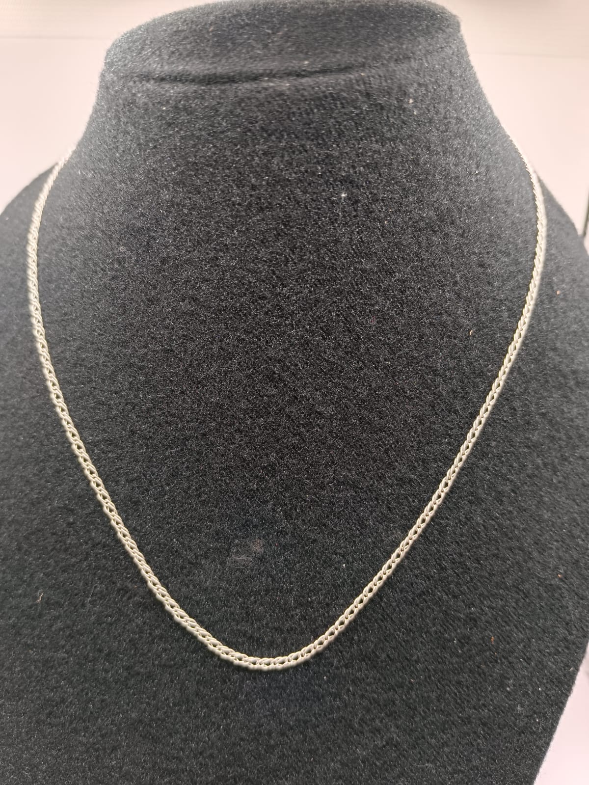 Collar eslabon doble PLATA peso 3.5gr 43cm, usado