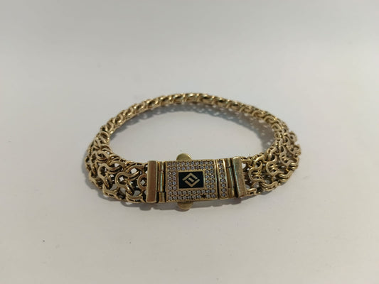 ✨ Pulsera de Diseño Holandés en Oro 10K con Broche Tipo Caja – Peso 35.80 g 💎