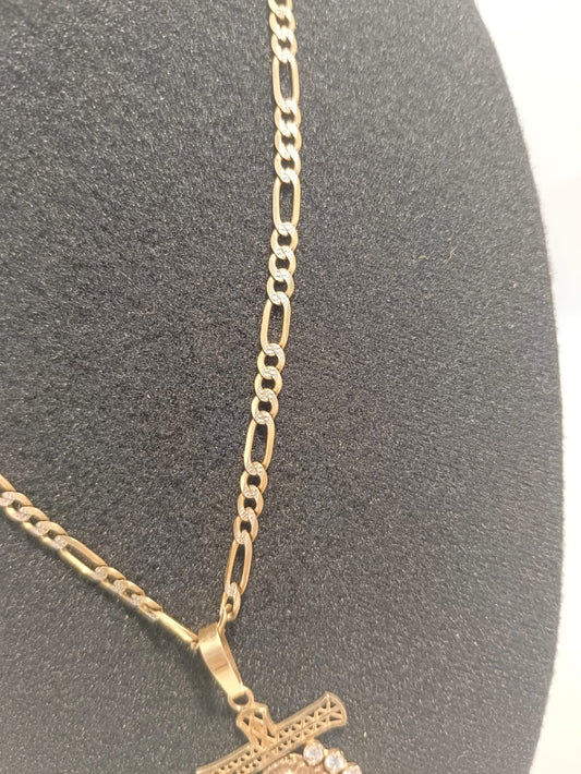 ✨ Cadena 3x1 de Oro 14K con Dije de Virgen y Ancla – Peso 24.5 g ✨