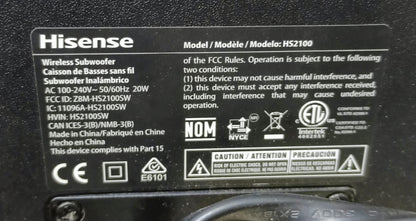 Barra de sonido HISENSE hs2100, usado