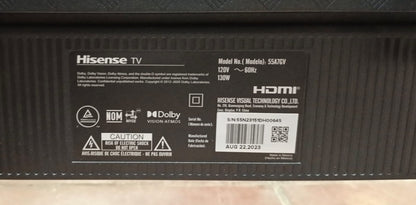Smart tv HISENSE 55 pulgadas sin control, usado