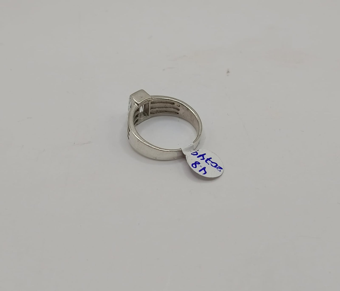Anillo 4 aros con sintetico PLATA 925 peso 4.8gr, usado