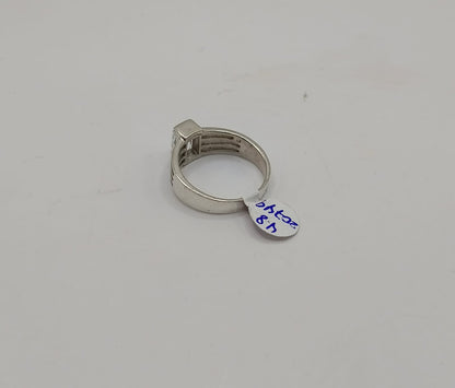 Anillo 4 aros con sintetico PLATA 925 peso 4.8gr, usado