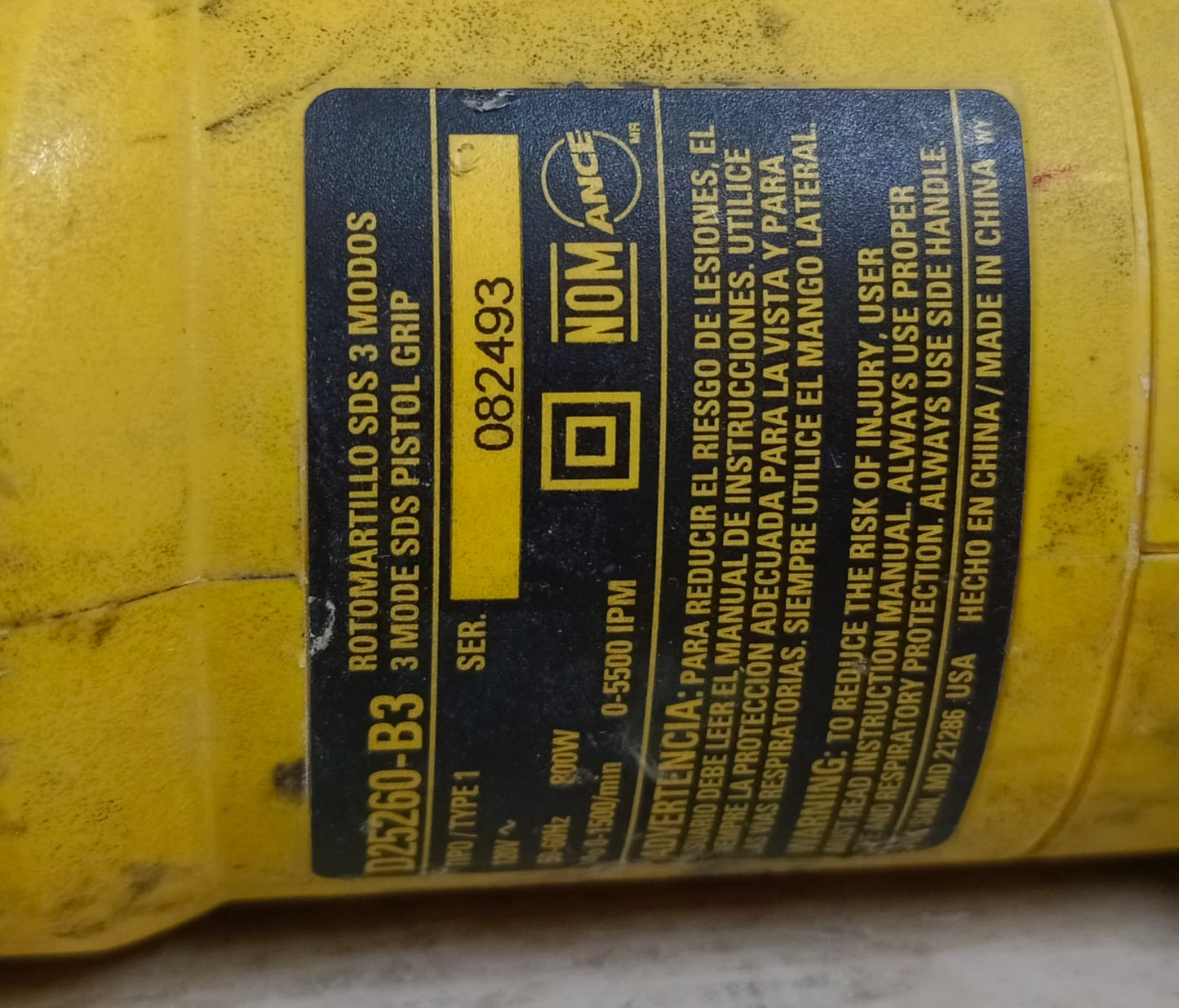 Rotomartillo DEWALT d2560-b3, usado