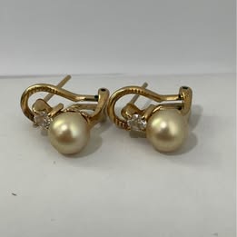 Aretes de Oro con perlas 10K