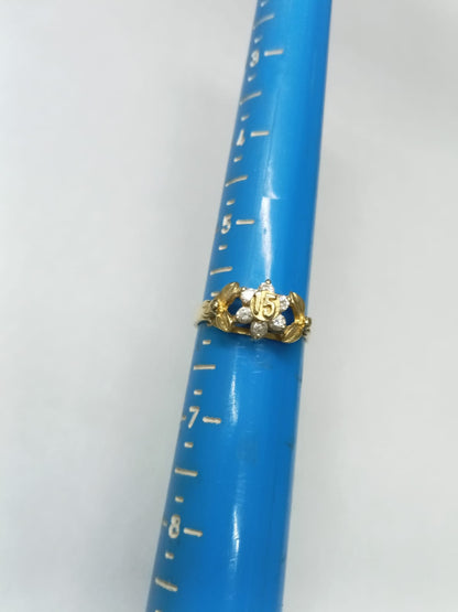 💍 Anillo de Oro 10K – Diseño 15 Años | Medida 6 ✨