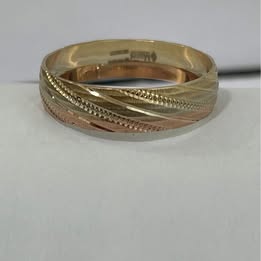Argolla de matrimonio para caballero 10K/ 3 oros/