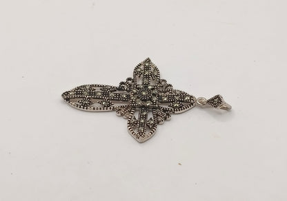 Dije de cruz con sinteticos PLATA 925 peso 9.6gr