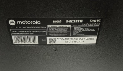 Pantalla Motorola 32 pulgadas con control, usado
