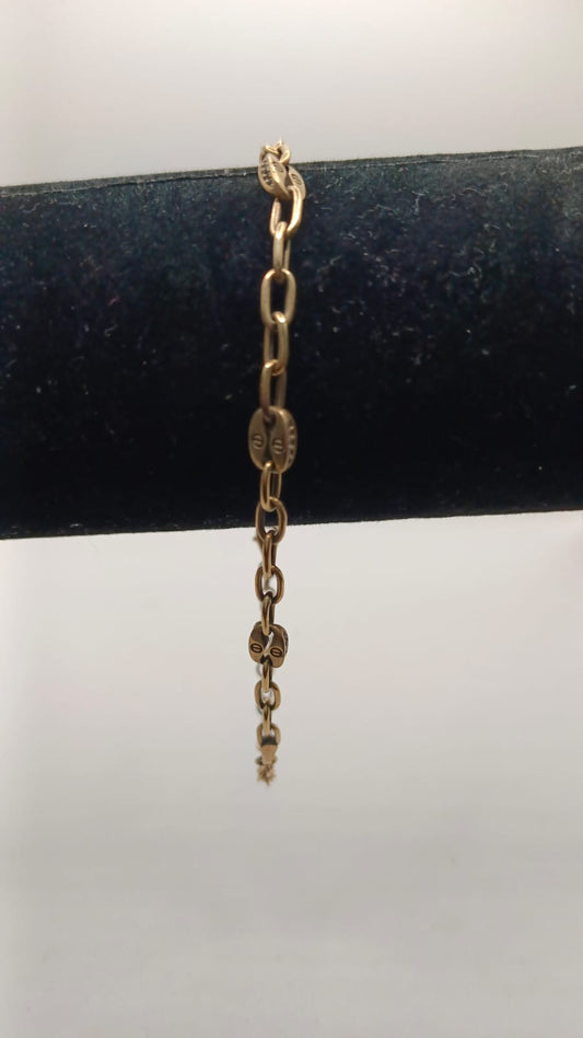 Pulsera de ORO eslabon doble 10k peso 5.2gr, usado