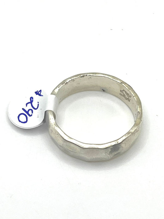 Argolla con diseño de boyaduras baño de plata #23
