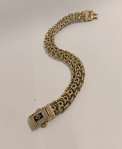 ✨ Pulsera de Diseño Holandés en Oro 10K con Broche Tipo Caja – Peso 35.80 g 💎
