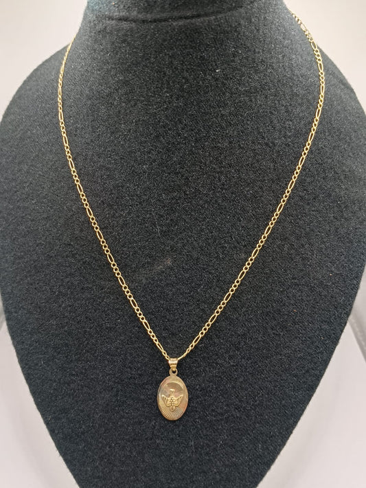 Cadena 3x1 con dije de palomita oro 10k peso 3.8gr, usado