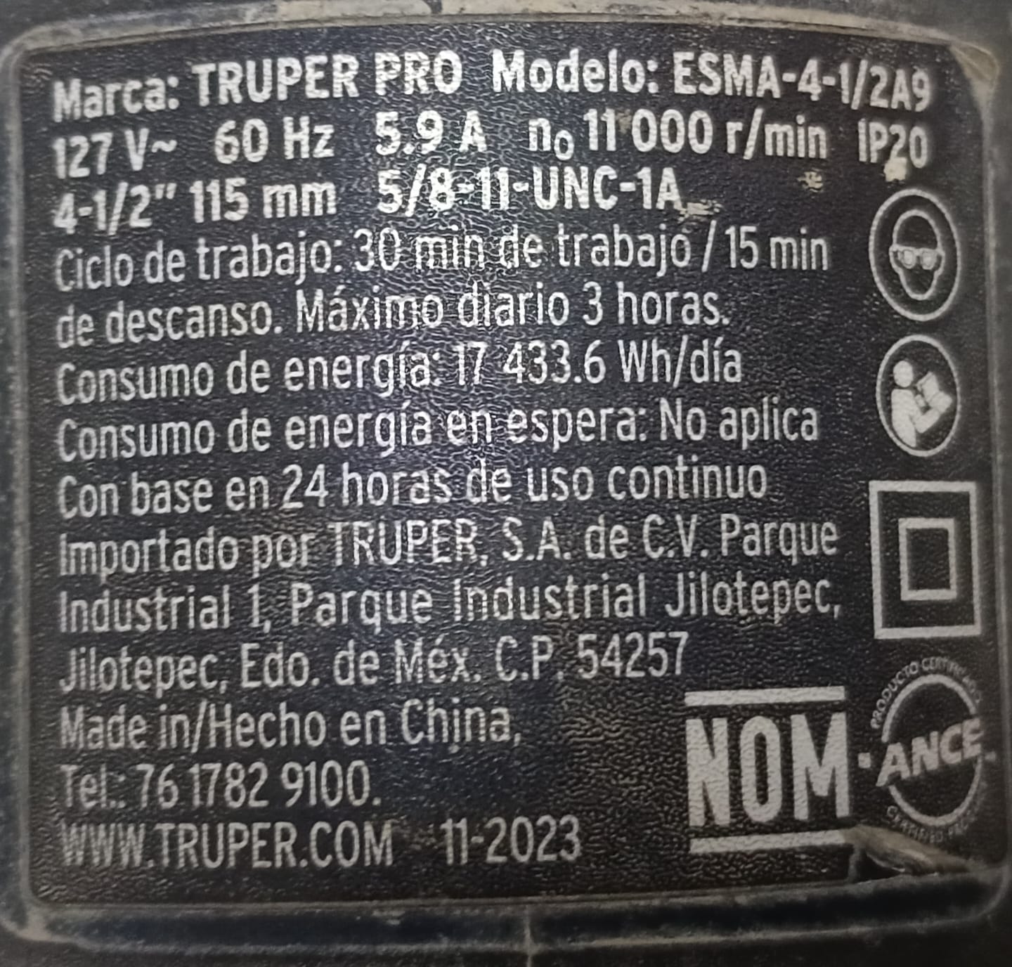 Mini esmeril TRUPER esma-4a7, usado