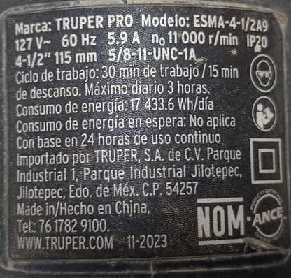 Mini esmeril TRUPER esma-4a7, usado