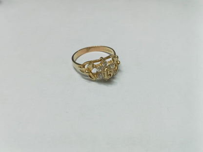 💍 Anillo de Oro 10K – Diseño 15 Años | Medida 6 ✨