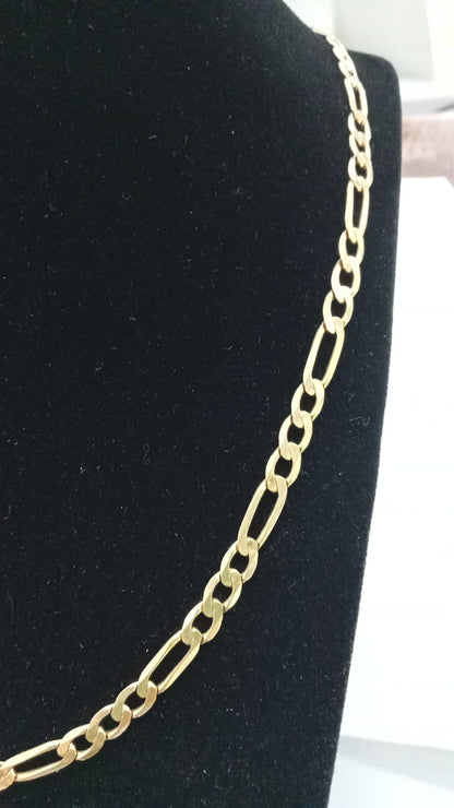 Cadena de oro 10k 3x1 oro solido 30cm de largo 15.3gr